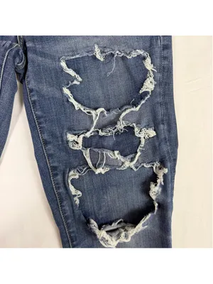 American Eagle Hi Rise Next Level Stretch Jegging Size 8 Reworked Distressed thumbnail 5