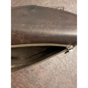 Fossil Genuine Leather Brown Checkbook Wallet Snap Flap Organizer Long Wallet thumbnail 8