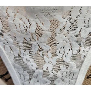 PINK Victoria's Secret White Racerback Tank Top with Lace Back‎ - Women's thumbnail 2