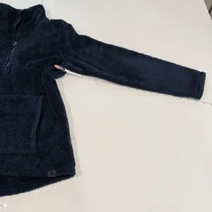 LL Bean Blue 1/4 Zip Sherpa Fleece Pullover Pockets Fuzzy Size‎ MEDIUM thumbnail 7