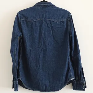 Levi's Western Dark-Wash Denim Slim Fit Snap Button Down Top Size S thumbnail 3