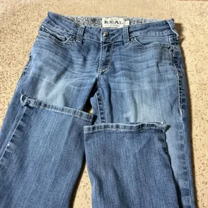 Ariat REAL Straight Icon Jeans Womens 29R Blue Rainstorm Western Denim Mid Rise thumbnail 7