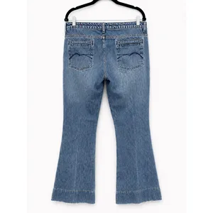 American Eagle Wide Leg Jeans Size 12 Blue Vintage Y2K 2003 Boho Skater Tall‎ thumbnail 2