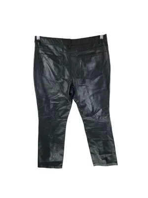Brandon Thomas Womens Leather Pants Straight Leg Black 14 thumbnail 3