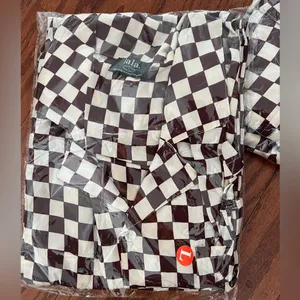 Dressed in lala Checkered Women's satin set L thumbnail 4