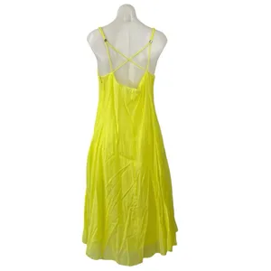 Zara Women's Yellow Sleeveless V-neck Cami Camisole Maxi Tank A-line Dress Sz S thumbnail 3