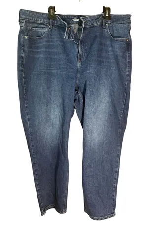 Old Navy Medium Blue Denim Jeans with Contrast Stitching thumbnail 1