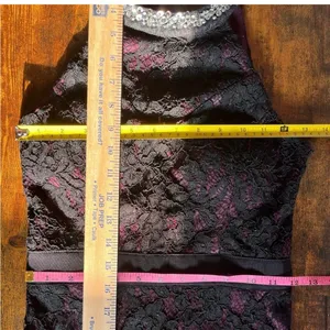 Sequin Hearts Black & Mauve Open Back Lace Dress thumbnail 6