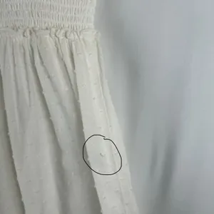 Betsey Johnson White Swiss Dot Midi Dress Smocked Waist Tiered Ruffle Milkmaid M thumbnail 6