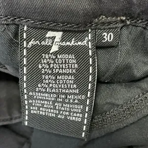 7 For All Mankind Women's Black High Waisted Straight Leg Denim Jeans Size 30 thumbnail 5