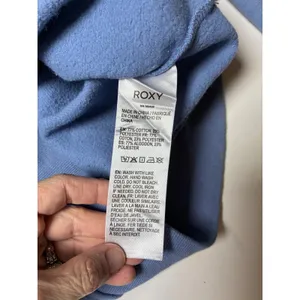 Roxy Blue Graphic Fleece Sweatshirt Women's S Coastal Surf Y2K Hibiscus thumbnail 6