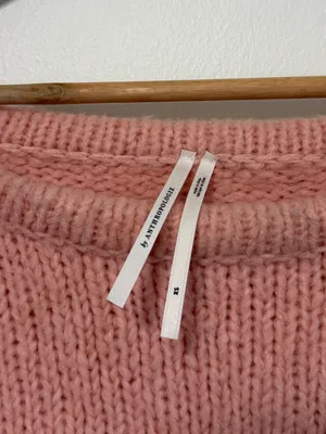 Anthropologie Pink Cropped Sweater Size XS Wool Blend Oversized thumbnail 3