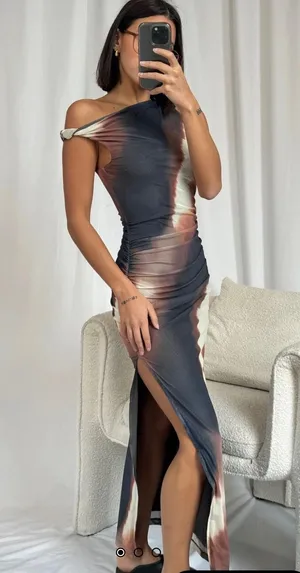 Bronze Snake Tabitha Midi Dress Mars Brown thumbnail 1