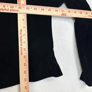 Vintage Black Velvet Off-Shoulder Small-Medium Cropped Top Beaded Glam‎ Gothic thumbnail 6