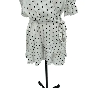 La Maison Talulah Something‎ About You Mini Dress in White Black Polka Dot Print thumbnail 5