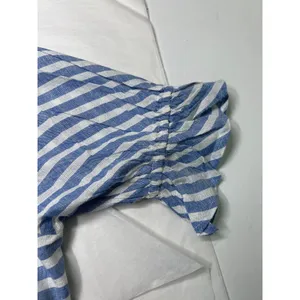 MAISIE Lex Puff Sleeve Babydoll Style Dress In Blue/White Stripe. NWOT. Size L. thumbnail 7