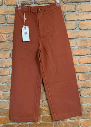 Day To Day Blu‎ Pepper Cropped Wide Leg Pants High Waist Casual Copper Size 26 thumbnail 1