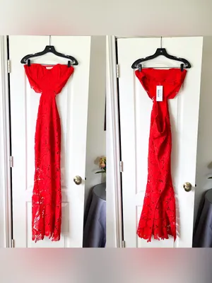 Rococo Sand Eliza‎ Lace Maxi Dress Cutout Blood Orange Small NWT thumbnail 3