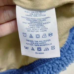 Lands' End Blue Teddy Half Zip Pullover Jacket thumbnail 6