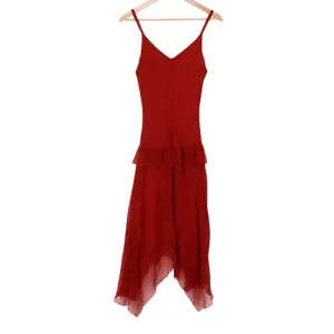 Jonathan Martin Vintage Y2K Silk Chiffon Dress Fairy Whimsigoth Size‎ 8 Deep Red Rhinestone Vamp thumbnail 7