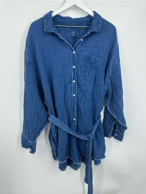 Aerie Blue Gauzy High Waisted Romper Size XL Boho thumbnail 11