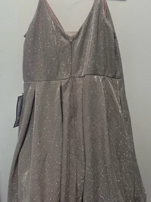 Macy's Sparkling Light Blush Spaghetti Strap Mini Dress Size 16W thumbnail 9