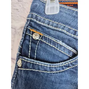Rock Revival Stephanie Bootcut Jeans Size 29 Flap Pocket Y2K Thick Stitch Blue thumbnail 6
