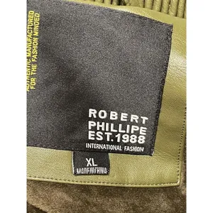 Men's Olive Green Jacket Robert Phillipe Jacket‎ Removeable Fur Hood thumbnail 6