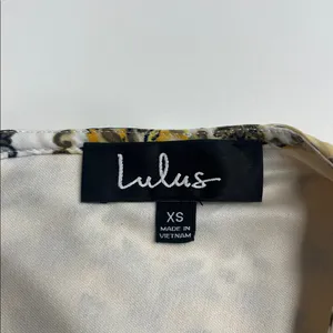 Lulus yellow pattern dress spring summer‎ xs relaxed fit short sleeves maximal thumbnail 13