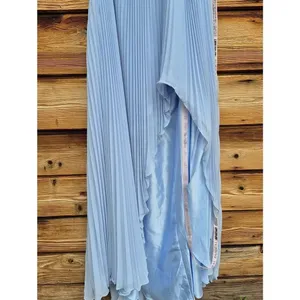 Mac Duggal Blue Size 4 Pleated Ruffle One Shoulder Maxi Gown Dress thumbnail 11