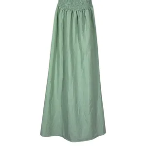 ASOS DESIGN Smocked Halter Seersucker Maxi Dress Sage Green Boho Summer Size XS thumbnail 3