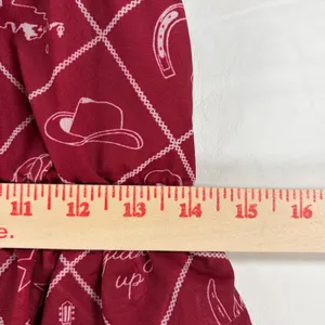 Wild Fable Burgundy Western Cowboy Print Halter Babydoll Peplum Top Red Medium NEW thumbnail 6