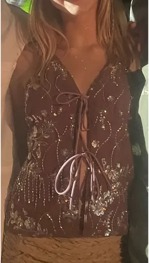 Purple sequin tie top thumbnail 1