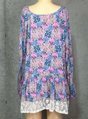 Matilda Jane Sew Perfect Tunic Top Womens Lace Tassel Floral Lace Boho 1X thumbnail 5