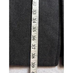 Uniqlo Herringbone Car Coat Charcoal Grey Button Front Overcoat thumbnail 13