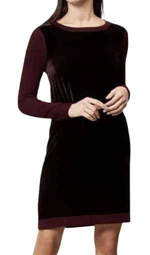 Hobbs London Benita Red Velvet Velour Silk Long Sleeve Sweater Dress Size 6 thumbnail 1