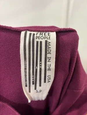 Vintage 90s Free People Topanga Cowl Neck Plum Muscle Tee Tunic Boho Slouchy Fit S thumbnail 4