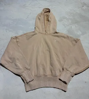 Aerie Embroidered bow Logo Beige Hooded Sweatshirt small thumbnail 1