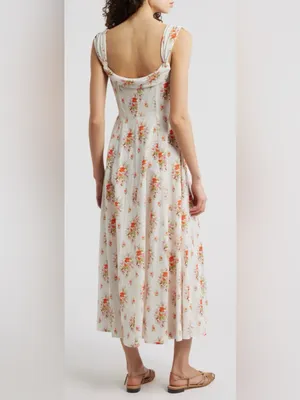 NEW DÔEN Clea Print Sleeveless Organic Cotton Maxi Dress sz S thumbnail 2