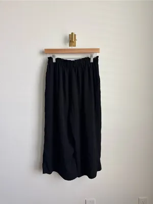 BP. Black Wide Leg Cropped Culotte Pants Paperbag Waist Small thumbnail 7