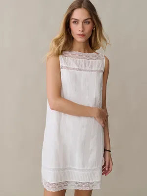 Sorella Size S Lyla White Cotton Lace Trim Mini Dress Few Moda thumbnail 2