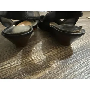 Fashion 10 Endicott Johnson Vintage Leather Pumps Wedge Classic Minimalist Black thumbnail 9