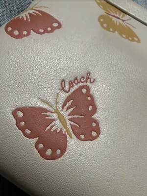COACH 70512 Kisslock Coin Purse With Butterfly Print In Chalk/brass thumbnail 9