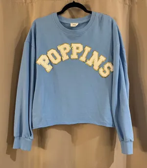 Reflex Light Blue Crewneck Sweatshirt with Logo Tag thumbnail 1