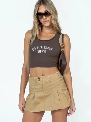 Princess Polly Amira Mini Skirt in Beige Size 2 New with tag thumbnail 2