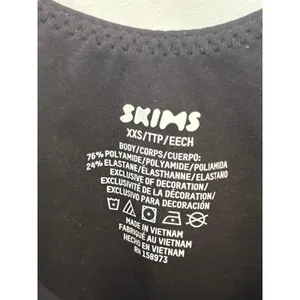 NWT Skims Fits Everybody Square Neck Bodysuit in Onyx XXS thumbnail 3