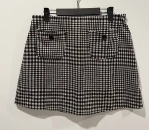 H&M Plaid Mini Skirt Womens Medium Elastic Waist Academia Work Collegiate Travel thumbnail 1