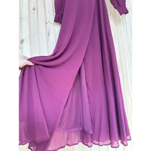 NWT Lulus My Whole Heart Plum Long Sleeve Wrap Dress Bridesmaid Gala Banquet XS thumbnail 4