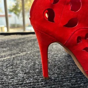 Aldo Red Cut-Out Lace-Up Heels thumbnail 3