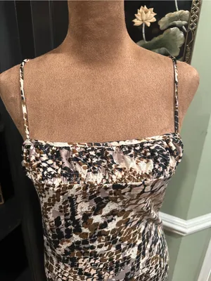 Anthropologie Square‑Neck Snakeskin Print Slip Dress – Spaghetti Straps – XS thumbnail 3